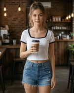 Square Neck Crop Top | 100% Cotton Fit Top | Miazi