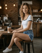 Square Neck Crop Top | 100% Cotton Fit Top | Miazi