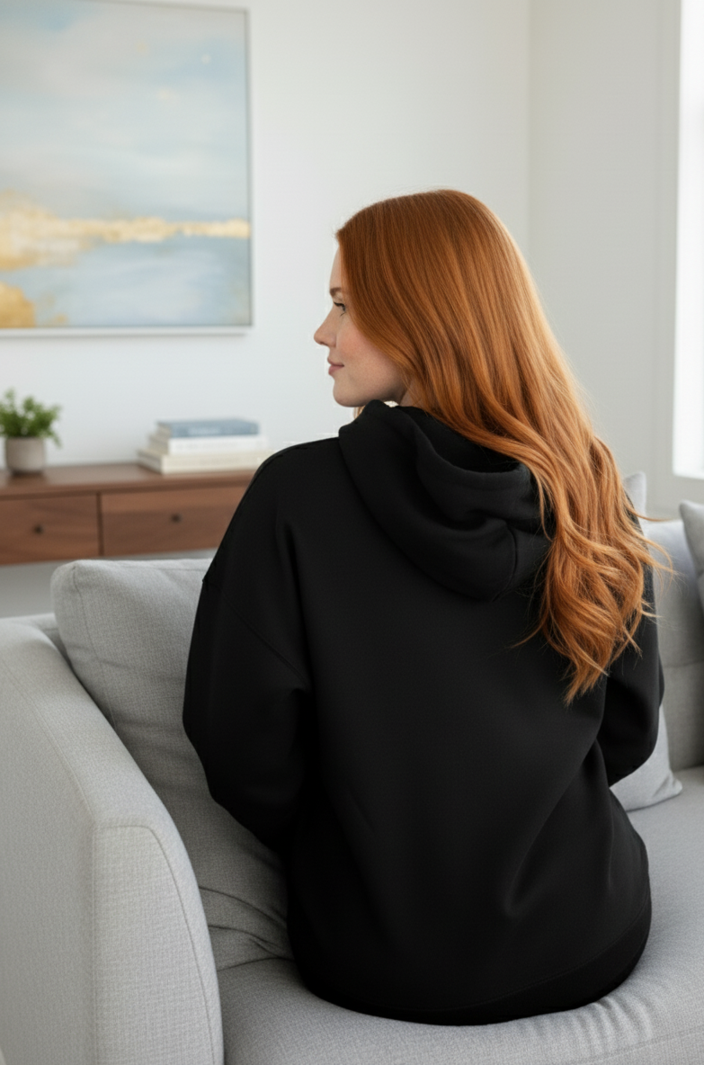 Graffiti print oversized hoodie