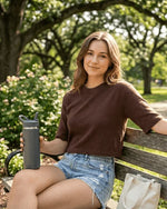 Basic Crop Boxy T-Shirt | Women Premium Cotton Crop Top | Miazi