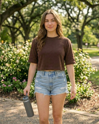 Basic Crop Boxy T-Shirt | Women Premium Cotton Crop Top | Miazi