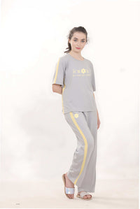 Grey with Yellow side Strip Nightwear MX_CSS04