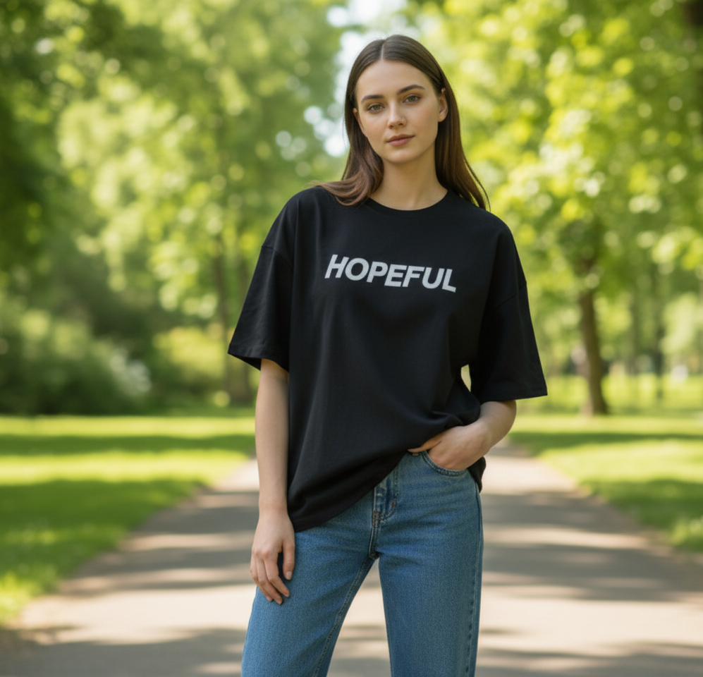 Hopeful Oversize T-shirt Black