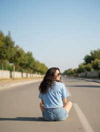 Panda Cropped casual t-shirt