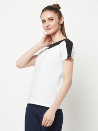 White Boat Neck T-shirt