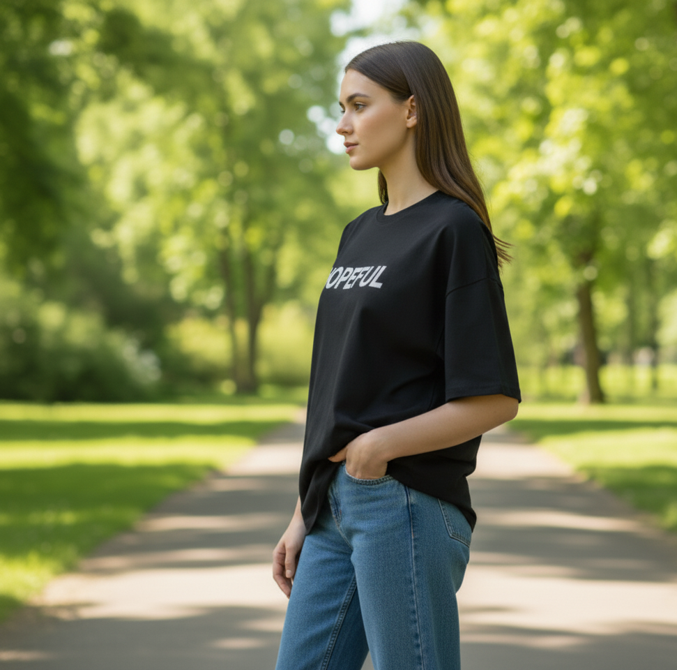 Hopeful Oversize T-shirt Black