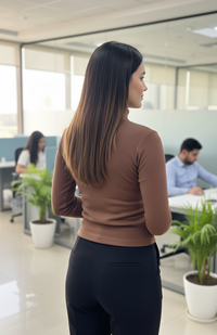 Ribbed High Neck Top