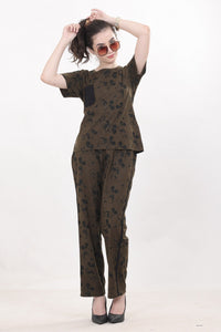 Olive With Black Mickey printed Nightwear  MX_CBS06