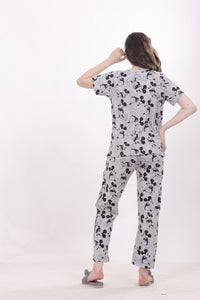 Grey With Black Mickey printed Nightwear MX_CBS06