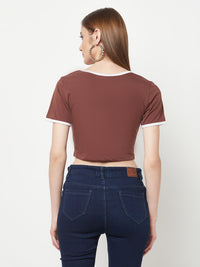 Brown Square Crop Top