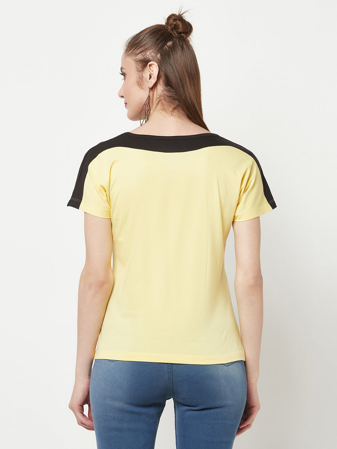 Yellow Boat Neck T-shirt