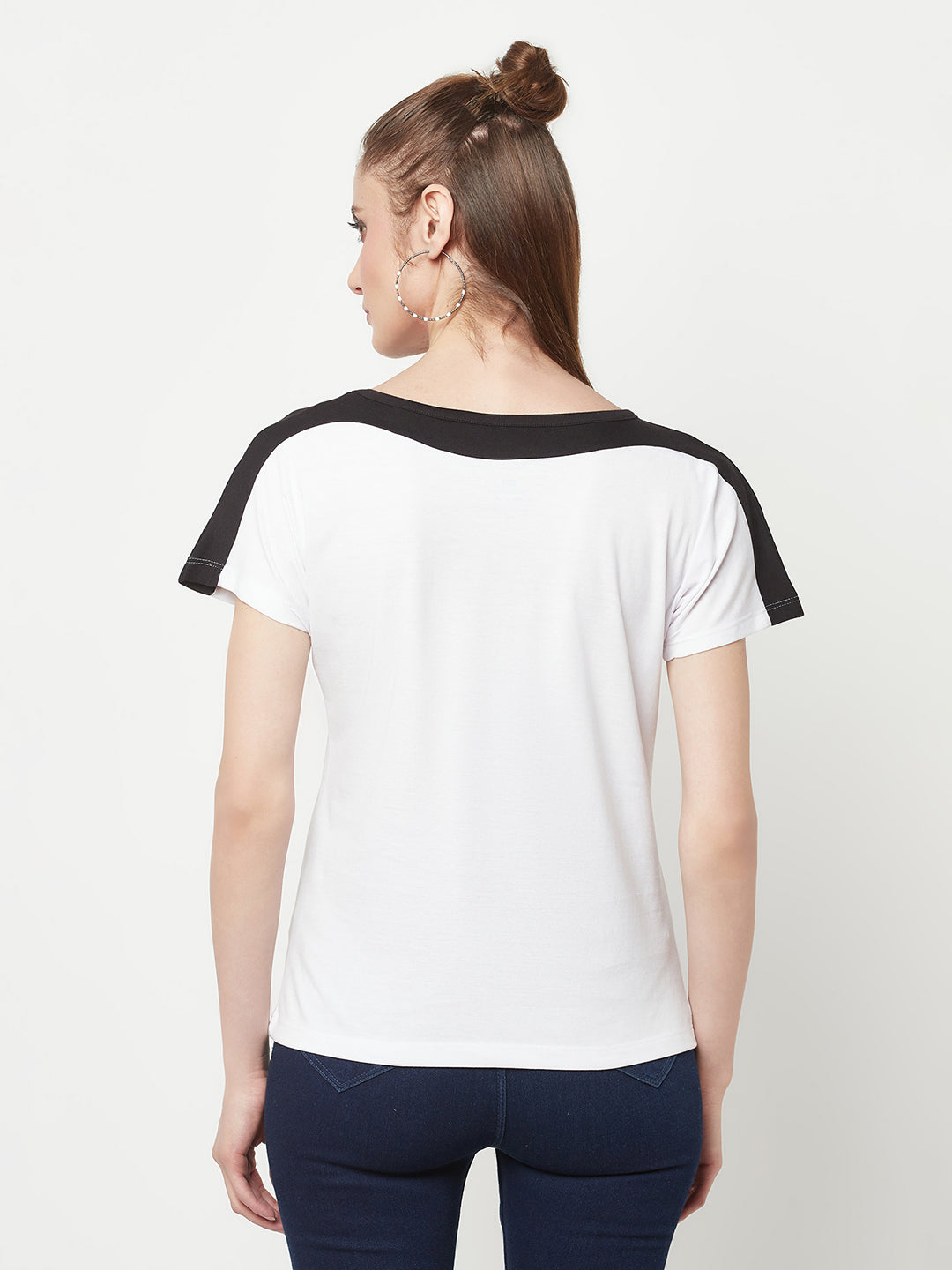 White Boat Neck T-shirt