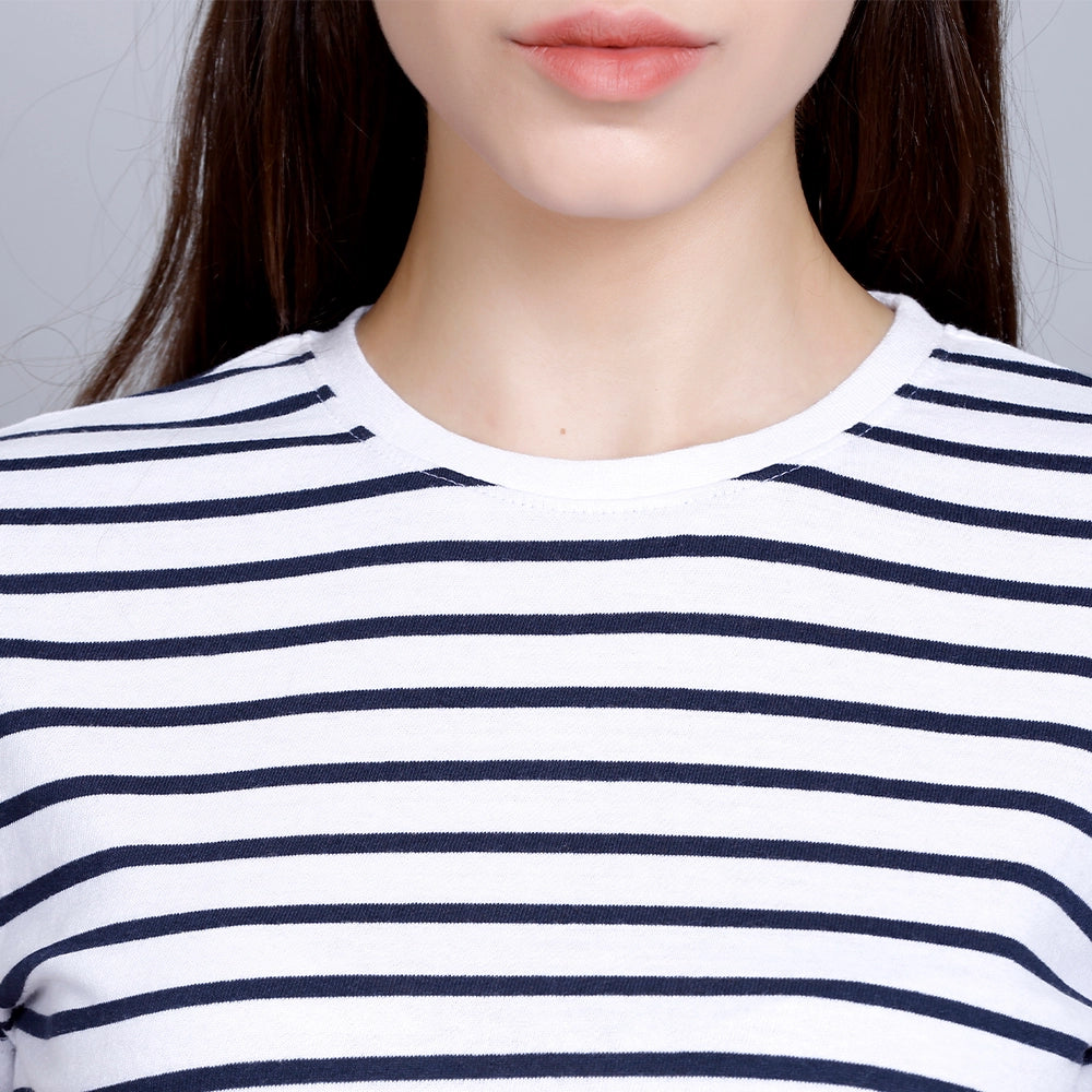 CROP TOP WHITE/BLUE STRIPES