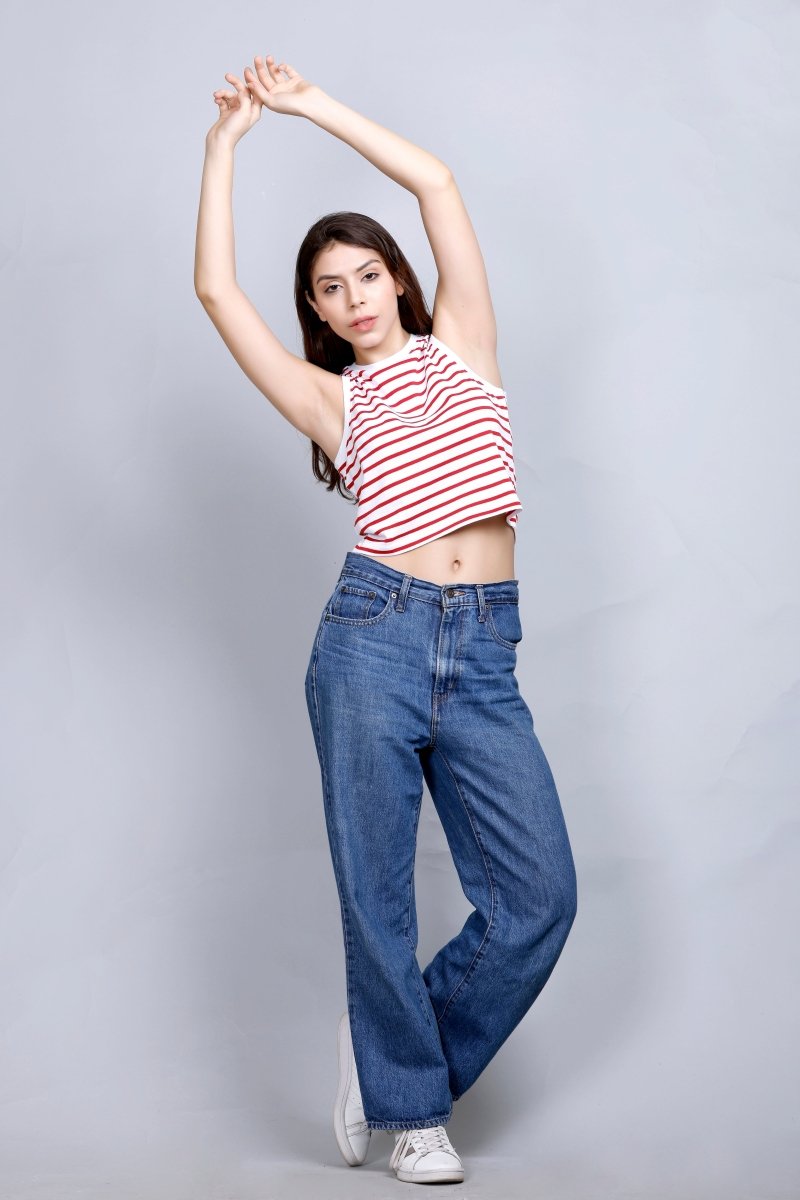 Striped Vest Style | Women Premium Cotton Crop Top | Miazi