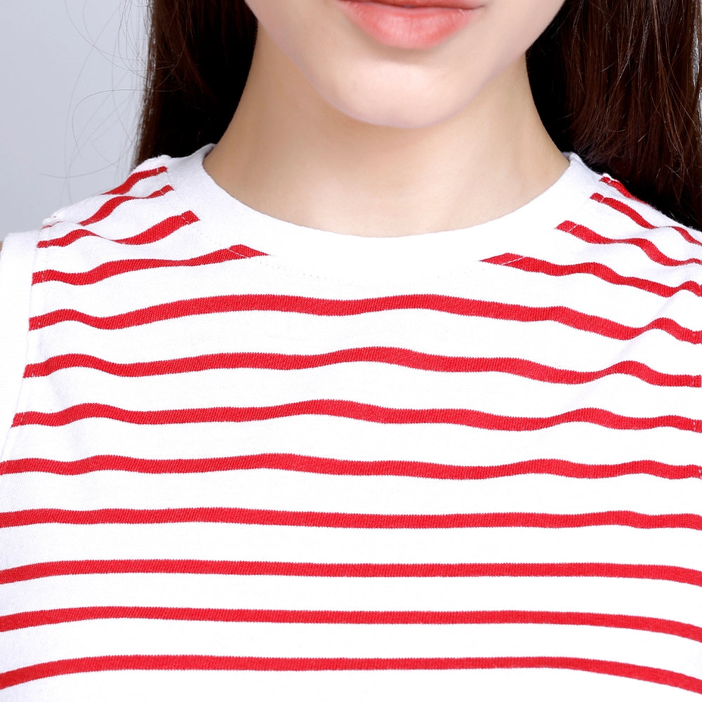 VEST TOP WHITE/RED STRIPES