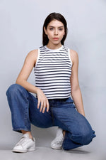 Striped Vest Style | Women Premium Cotton Crop Top | Miazi