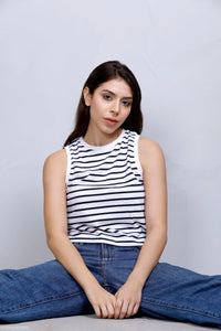 Striped Vest Style | Women Premium Cotton Crop Top | Miazi