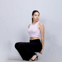 CROPPED SPORTS RIB TOP LIGHT VIOLET PLR2