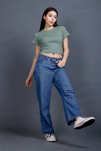 Patterened Hem | Women Premium Cotton Rib Top | Miazi