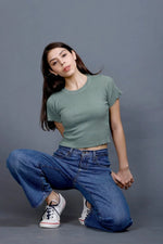 Patterened Hem | Women Premium Cotton Rib Top | Miazi