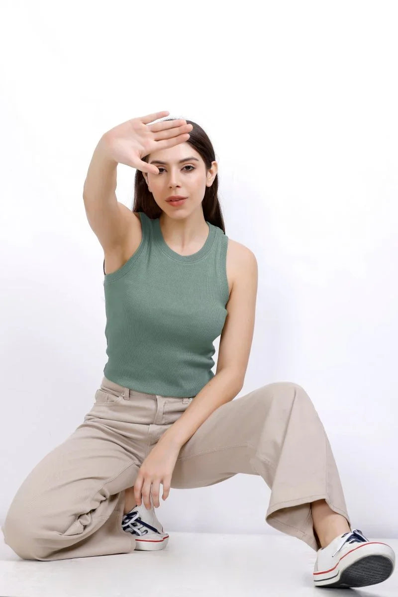 Ribbed Vest | Women Premium Cotton Rib Top | Miazi