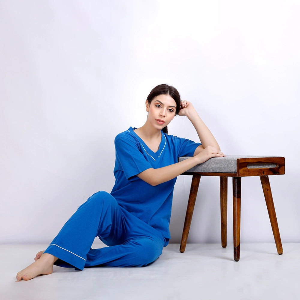 COMFY NIGHTWEAR BLUE  (PLUS SIZE COLLECTION) MXV2