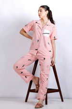 Purrfect Dreams Nightwear (Half Sleeve) | Women Premium Cotton Nightwear | Miazi MX_HS_TPS13