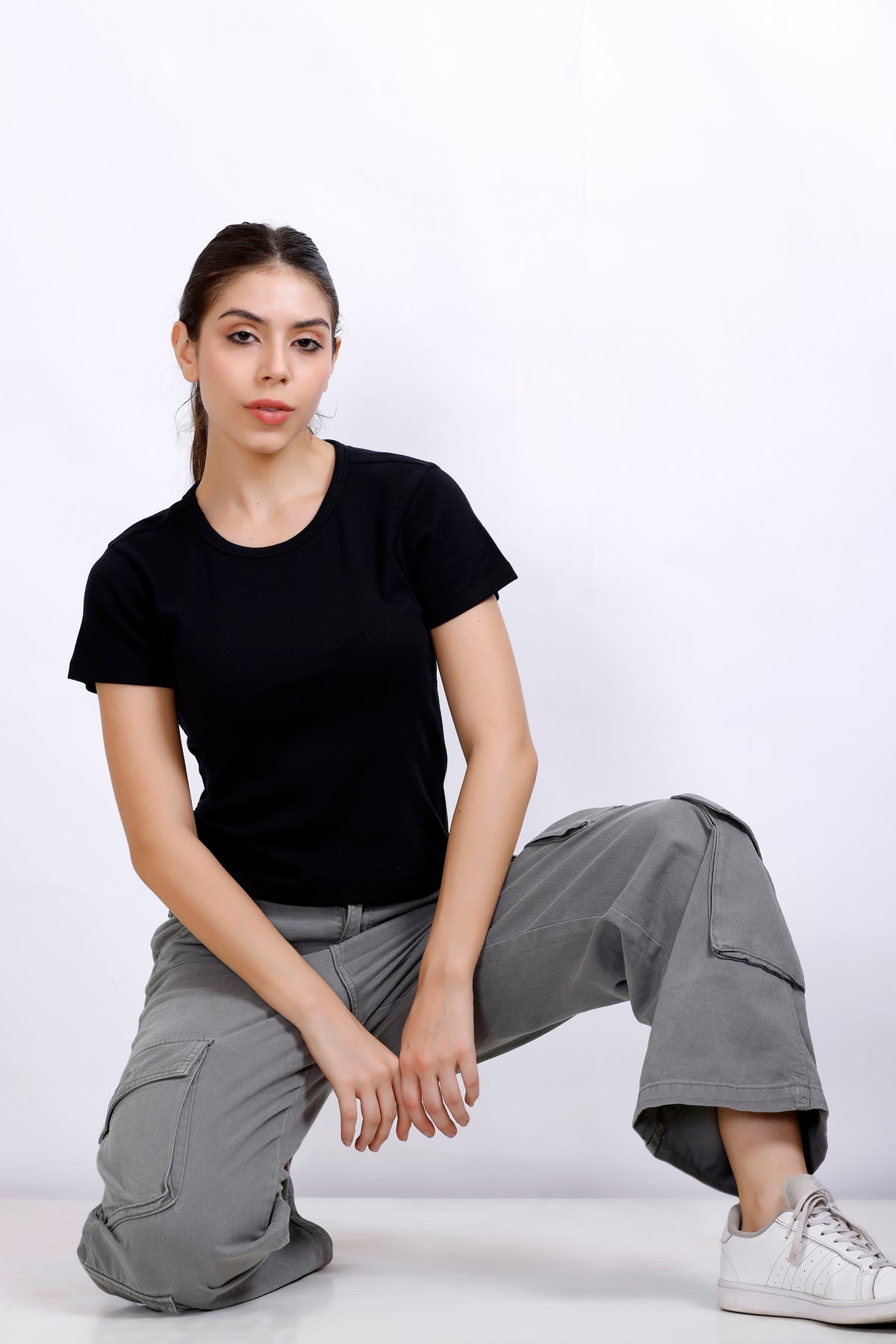 Basic Black | Women Premium Cotton Rib Tops | Miazi