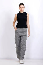 Mandarian Black/Aqua Green Rib | Women Premium Cotton Rib Tops | Miazi