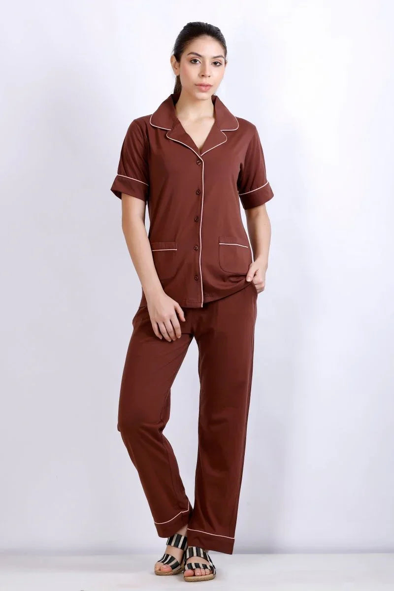 Daily Ease Half Sleve Nighwear | Women Premium Cotton Nightwear | Miazi MX_HS_FOS22