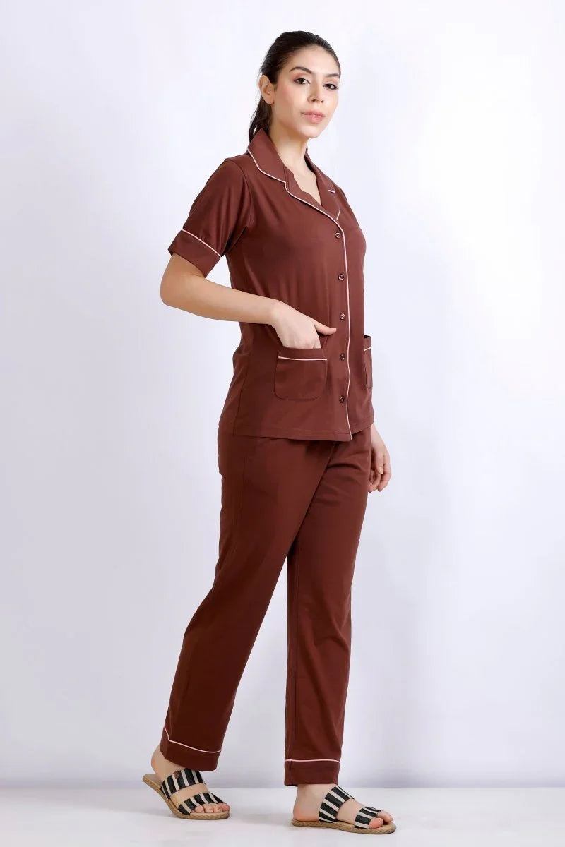 Daily Ease Half Sleve Nighwear | Women Premium Cotton Nightwear | Miazi MX_HS_FOS22