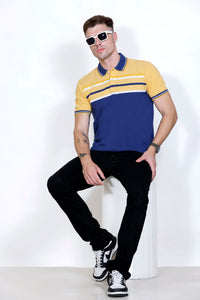 Men's Yellow/Blue stripes Polo