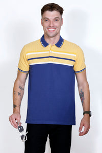 Men's Yellow/Blue stripes Polo