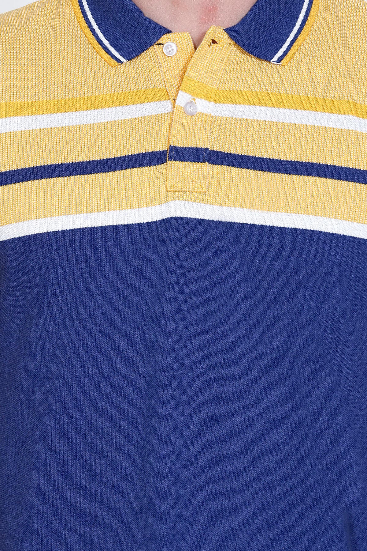 Men's Yellow/Blue stripes Polo