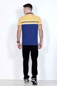 Men's Yellow/Blue stripes Polo