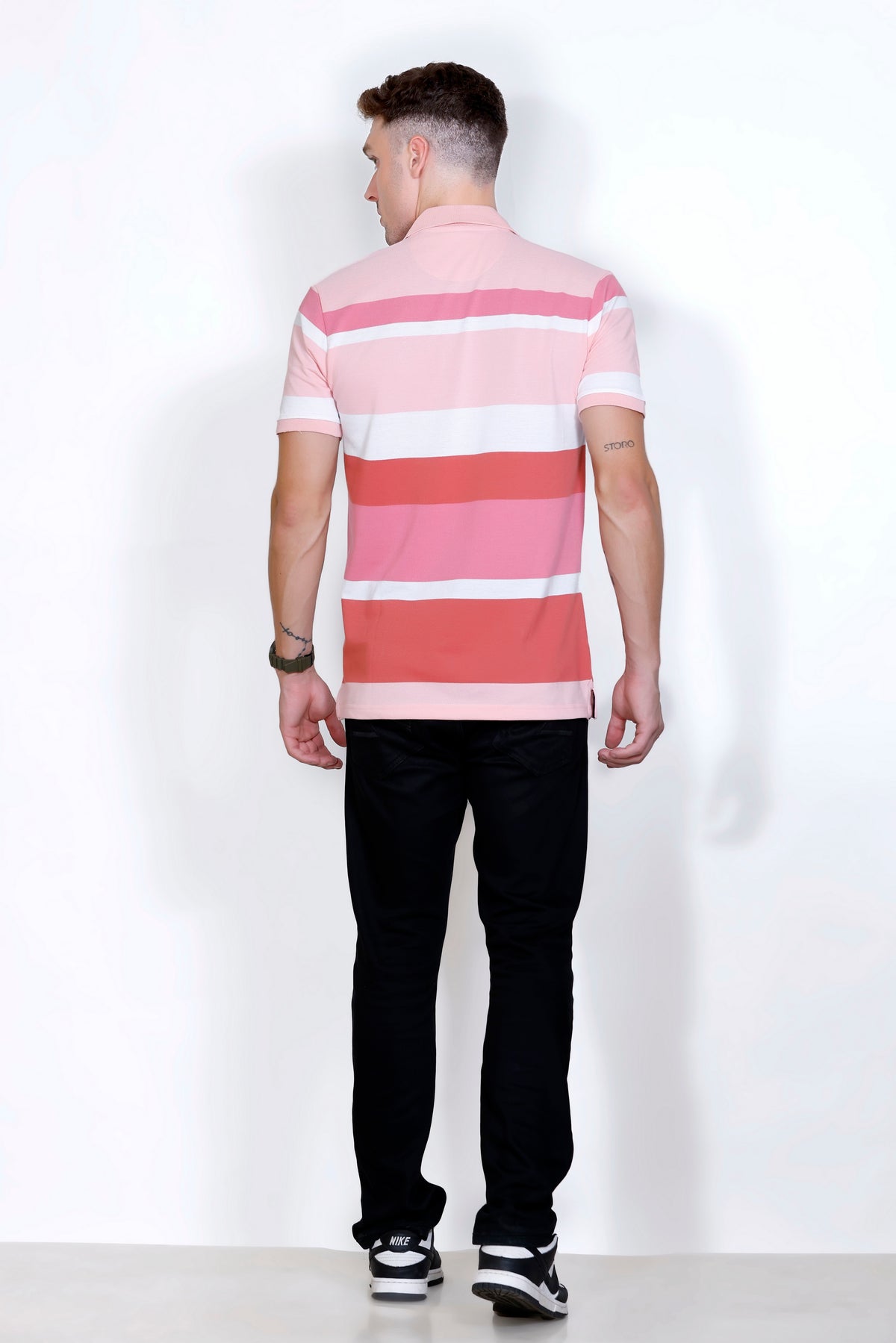 Men's Pink stripes Polo