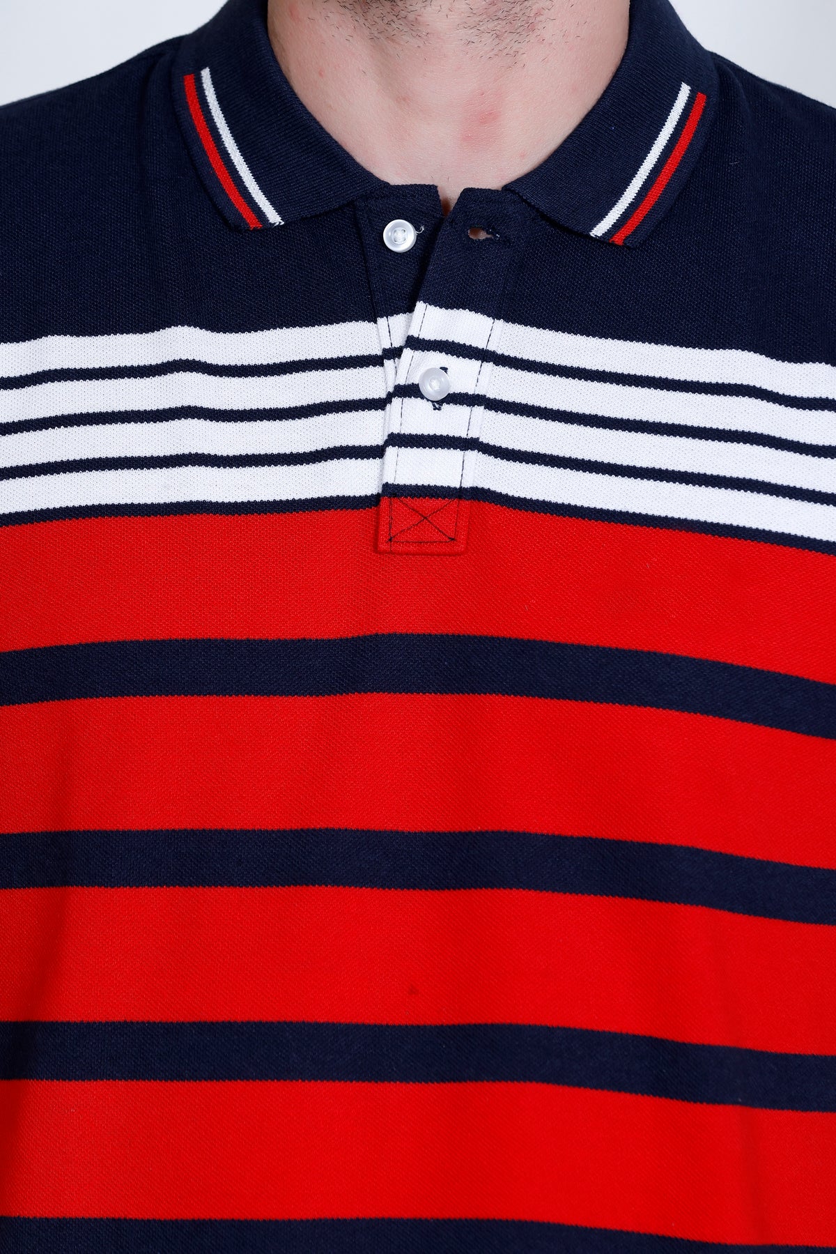 Men's Red/Navy stripes Polo