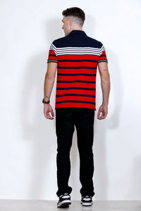 Men's Red/Navy stripes Polo