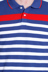 Men's Blue/White stripes Polo