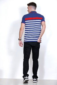 Men's Blue/White stripes Polo