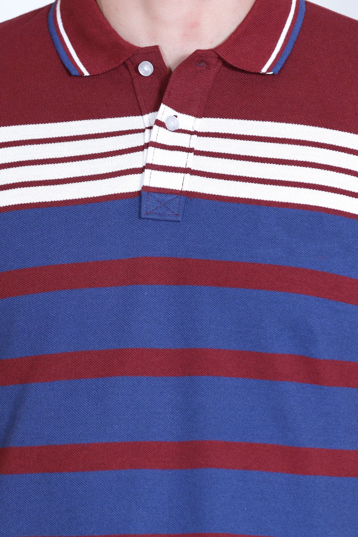 Men's Wine/Blue stripes Polo