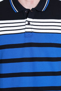 Men's Blue/White stripes Polo