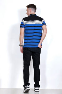 Men's Blue/White stripes Polo