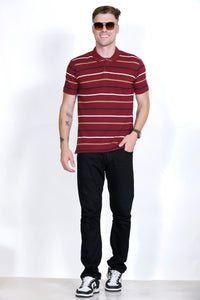 Men's Wine stripes Polo