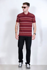 Men's Wine stripes Polo