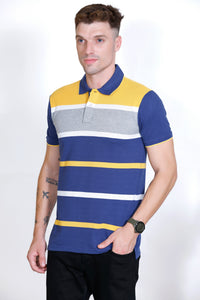 Men's Blue/Yellow stripes Polo