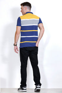 Men's Blue/Yellow stripes Polo