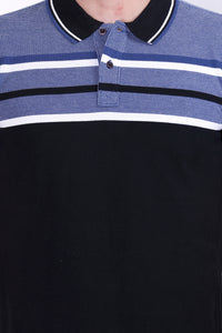 Men's Black/Blue stripes Polo