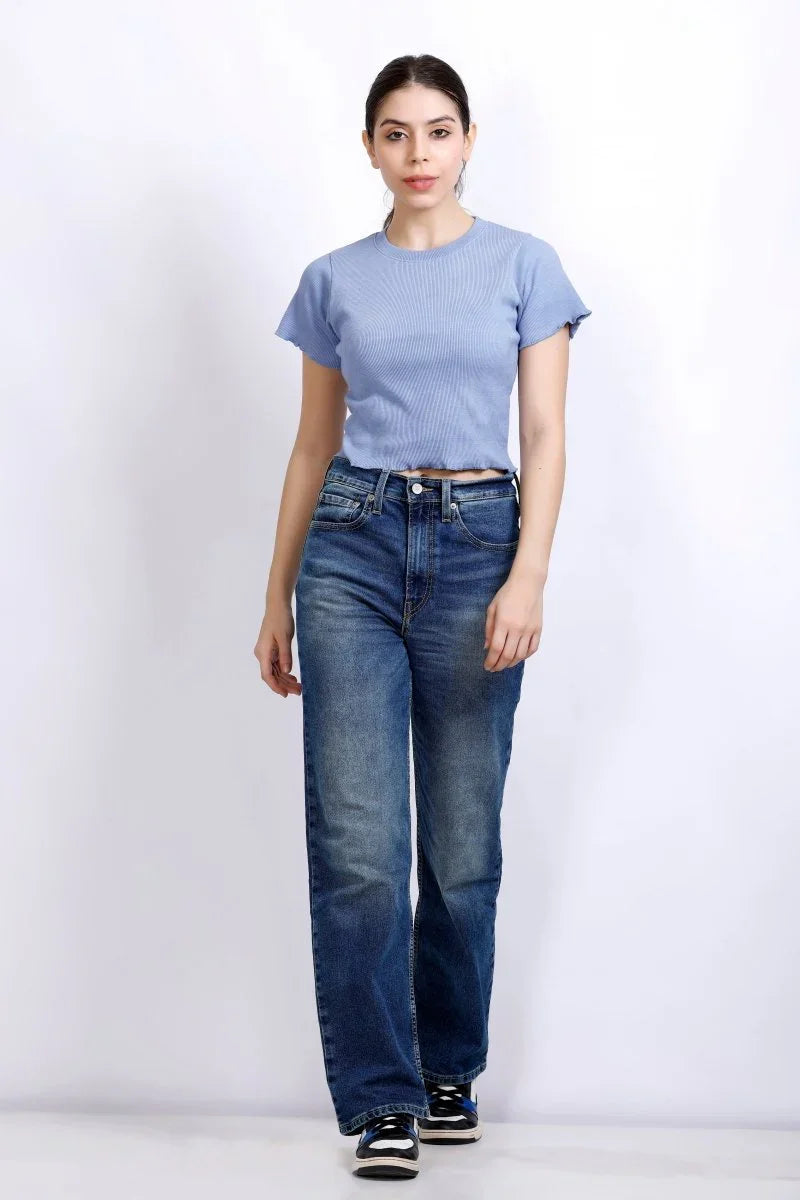 Patterened Hem | Women Premium Cotton Rib Top | Miazi