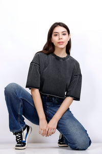 Washed Crop Top | Women Premium Cotton Crop Top | Miazi